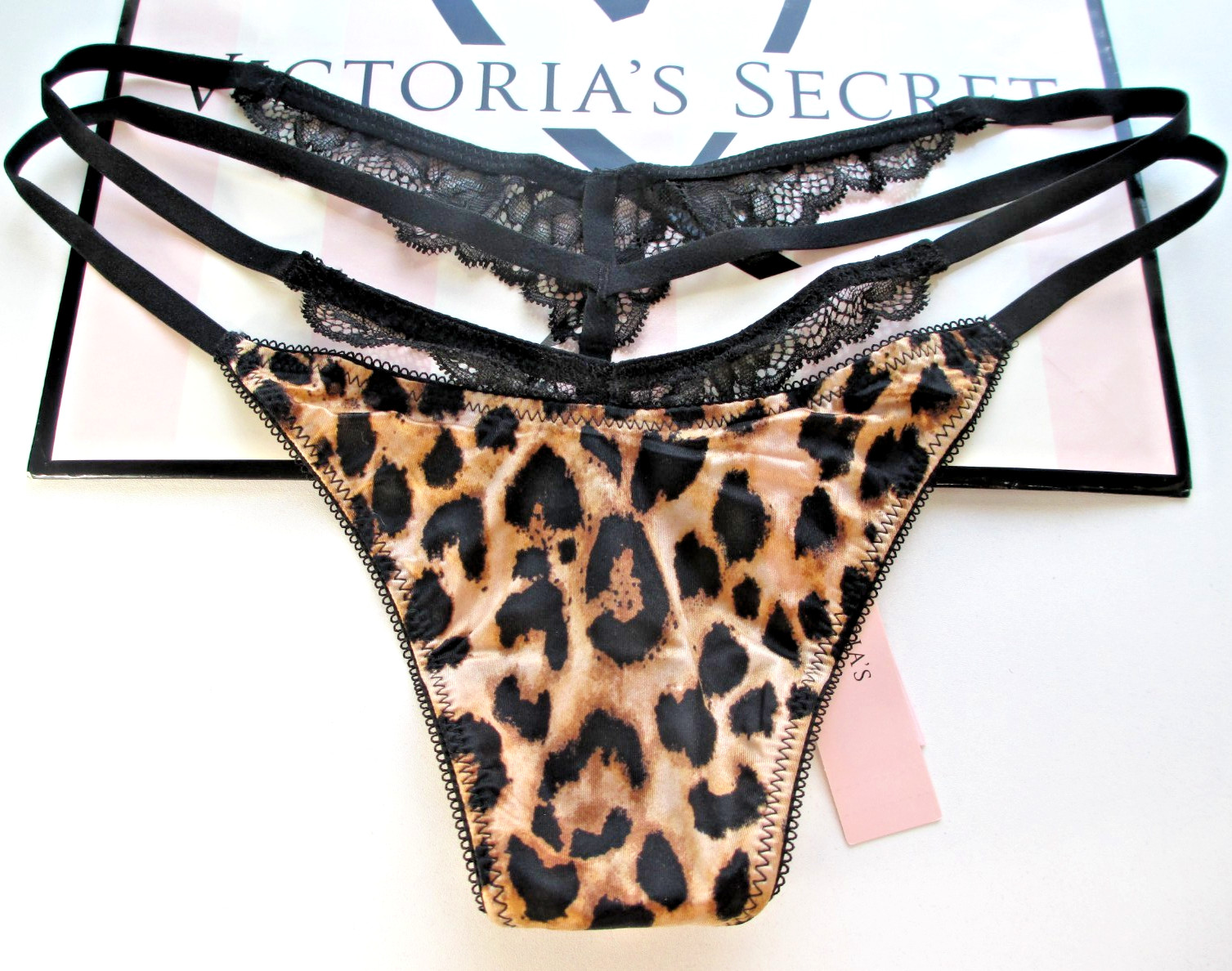 VICTORIA’S SECRET VERY SEXY V-String Thong Panty S M L XL Leopard Cutout Strappy