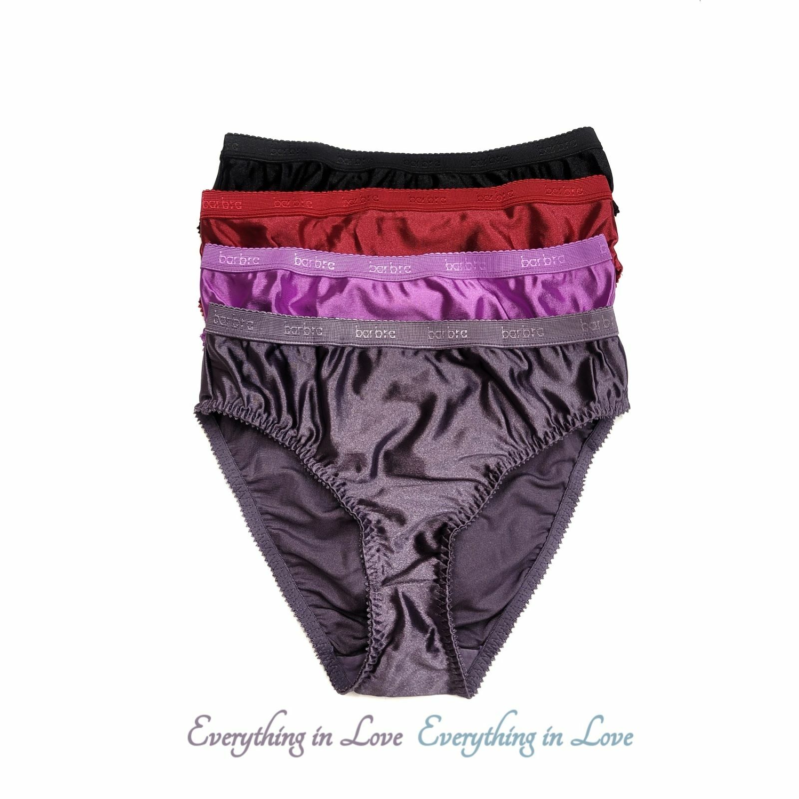 4 Women High Cut Full Coverage Shiny Smooth Silky Satin Bikini Panty Underwear