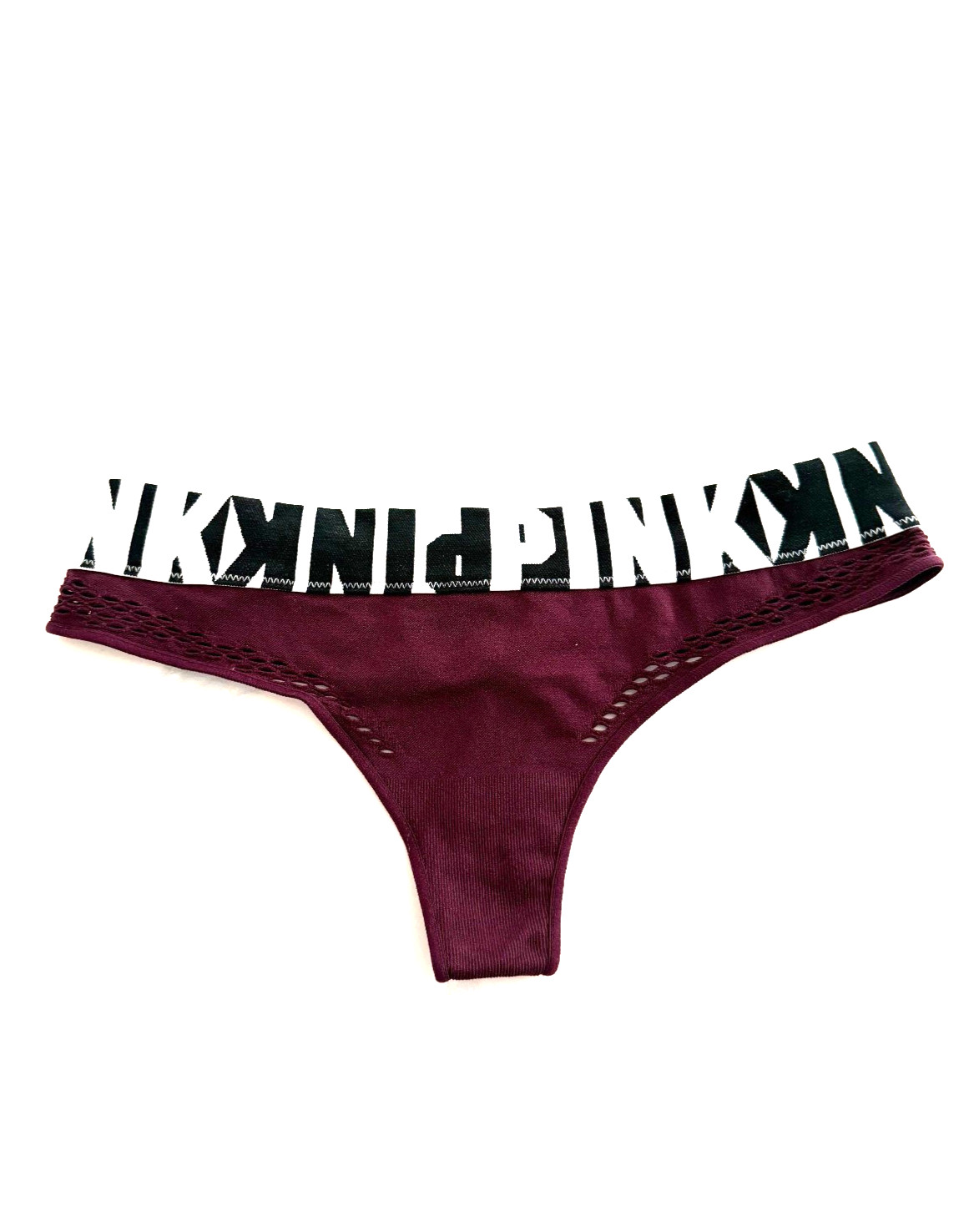 Victoria’s Secret PINK Seamless Thong Panty Fishnet Ruby Logo