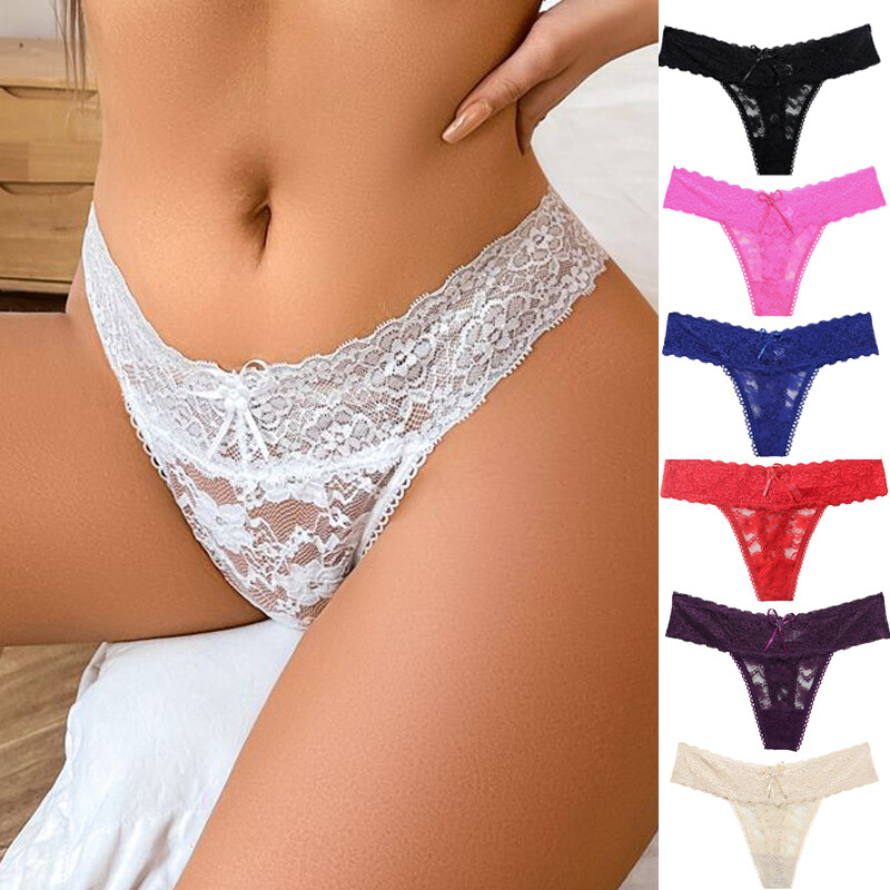 7 PCS Lot Womens Sexy Lace Panties Thongs G string Briefs Underwear Lingeries