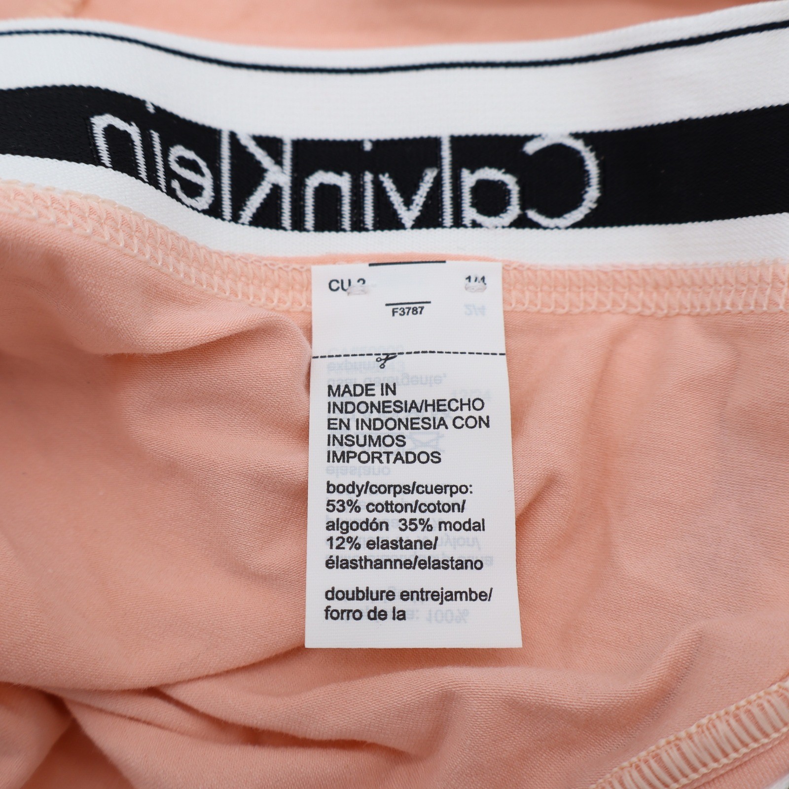 Calvin Klein Modern Cotton Bikini Underwear Peach Pink Logo Waistband F3787 NEW