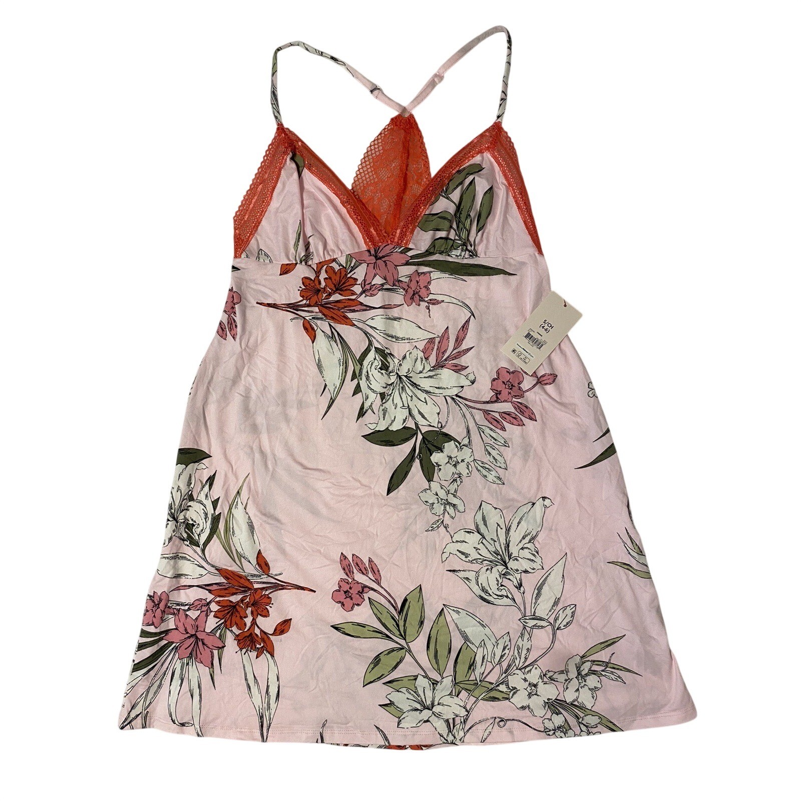 Secret Treasures Chemise Womens Size Small Pink Floral Flower Nightgown Pajamas
