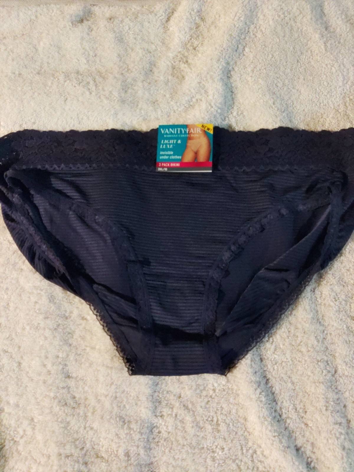 Lot Of 3 Vanity Fair Women’s Flattering Lace Bikini Panties Nylon- Size 10