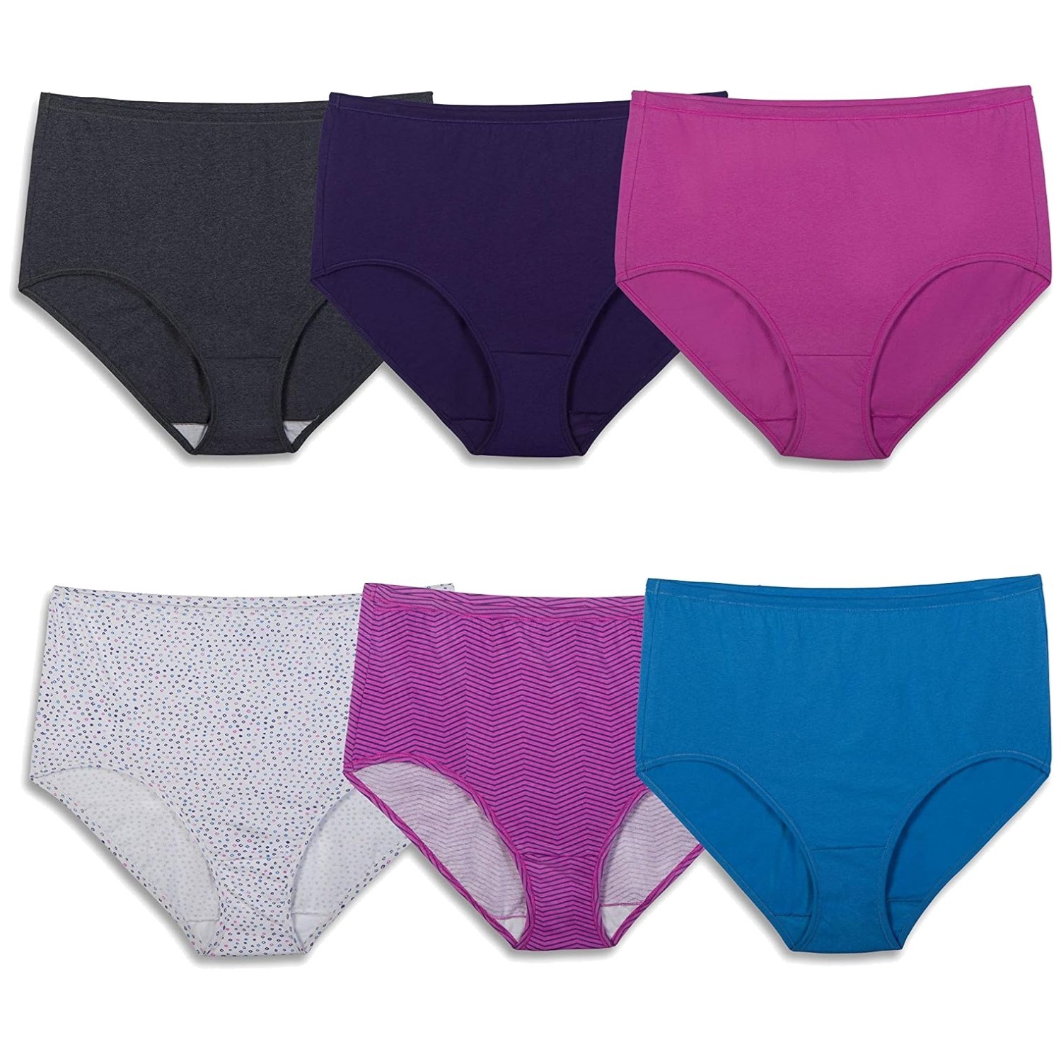 Assorted Color Cotton Panties 6 Pack