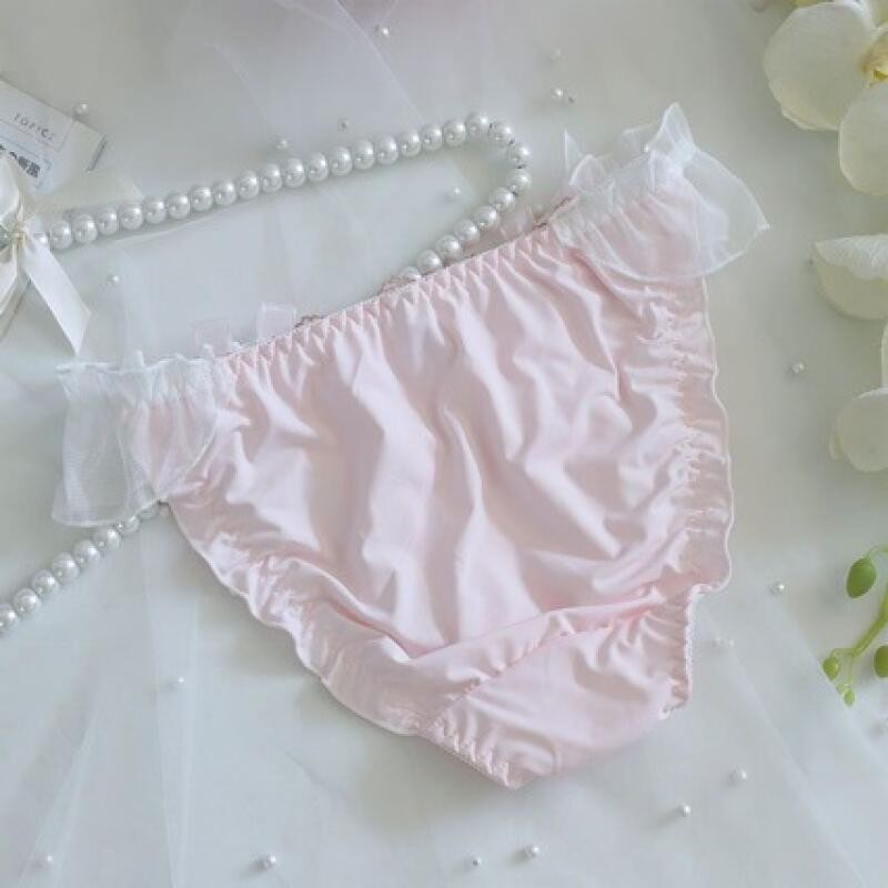 Japanese Ladies Underwear Embroidered Flower Cute Bow Ruffled Princess Briefs