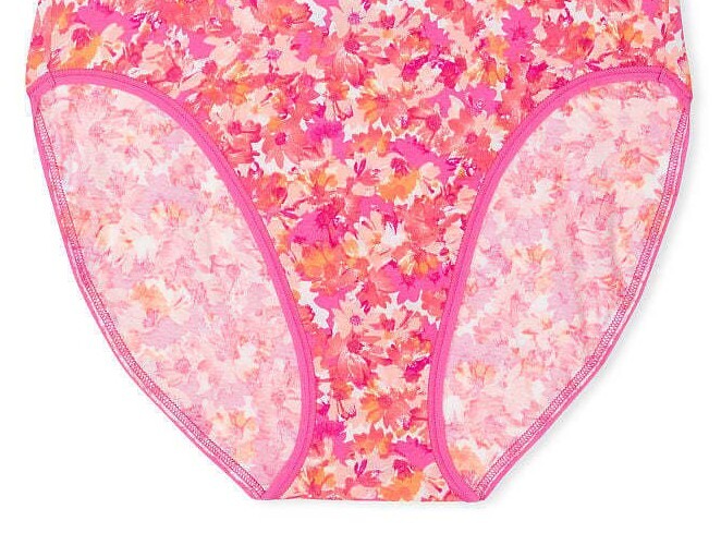 M L XL Berry Coral Floral Cotton Victorias Secret High-Leg Waist Brief Pantie