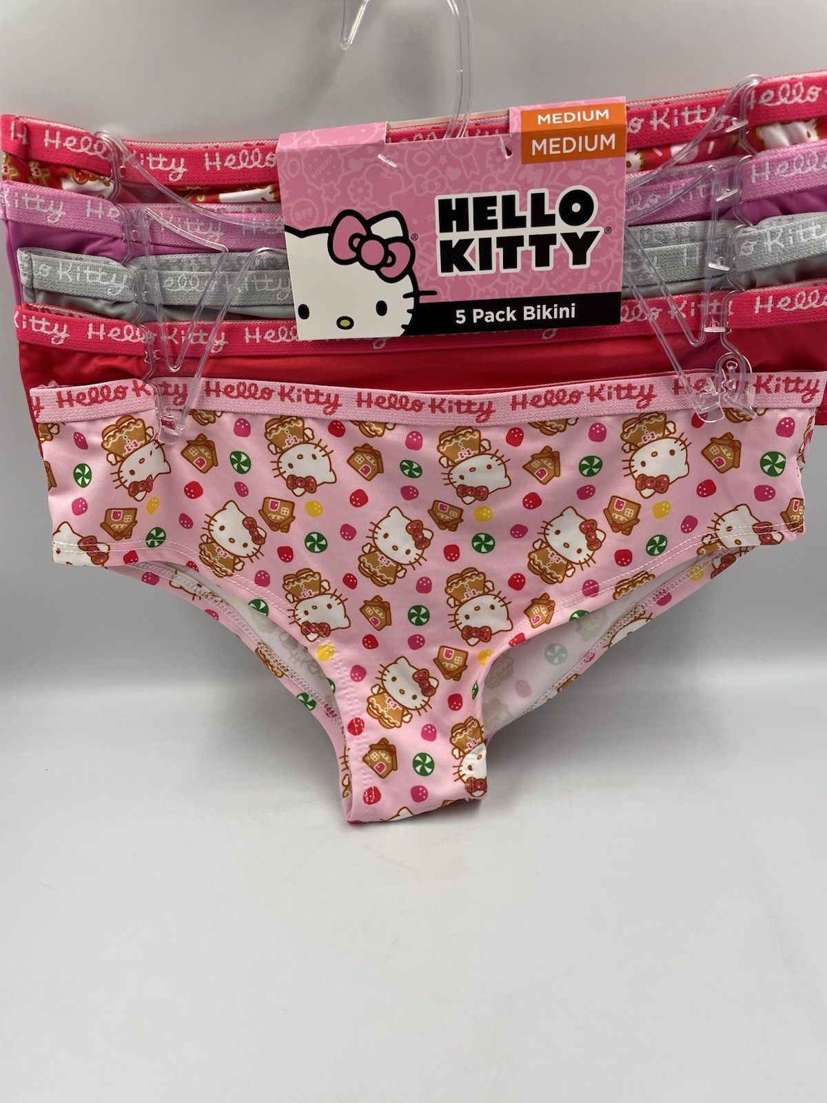 Sanrio Hello Kitty Christmas Women Bikini Panty 5-Pack Size Medium NEW