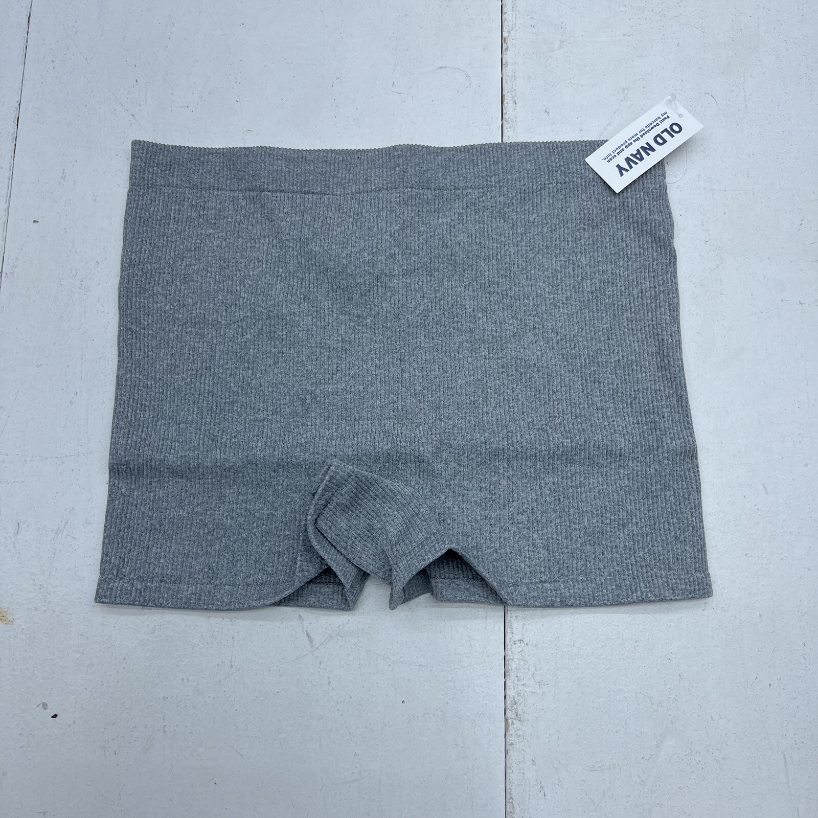 Old Navy Gray Seamless Mid-Rise Rib-Knit Boyshorts Women’s Size M/L NEW