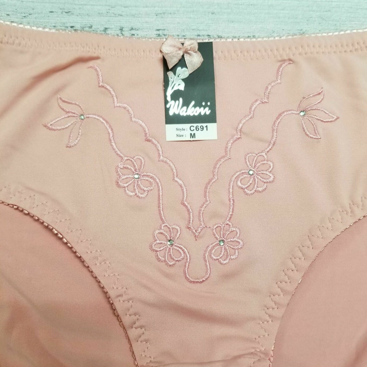 Women High Cut Full Seat Coverage Nylon Embroidery Bikini Brief panty Underwear