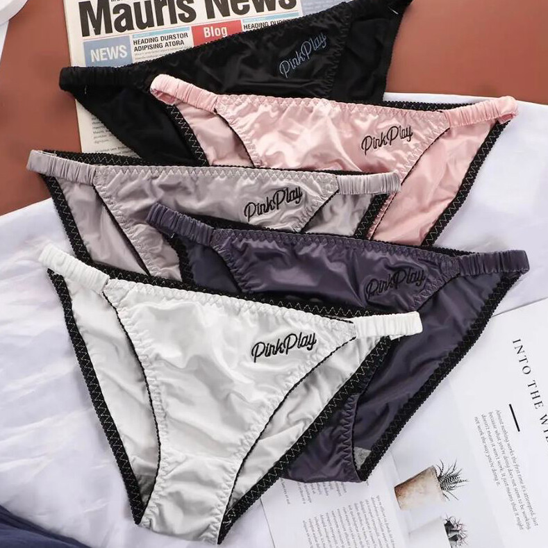 Sexy Womens Satin Panties Thongs Glossy Underwear Low Waist Briefs Underpants