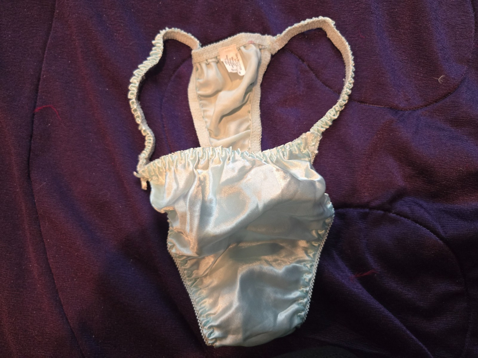 satin string bikini thong size 8