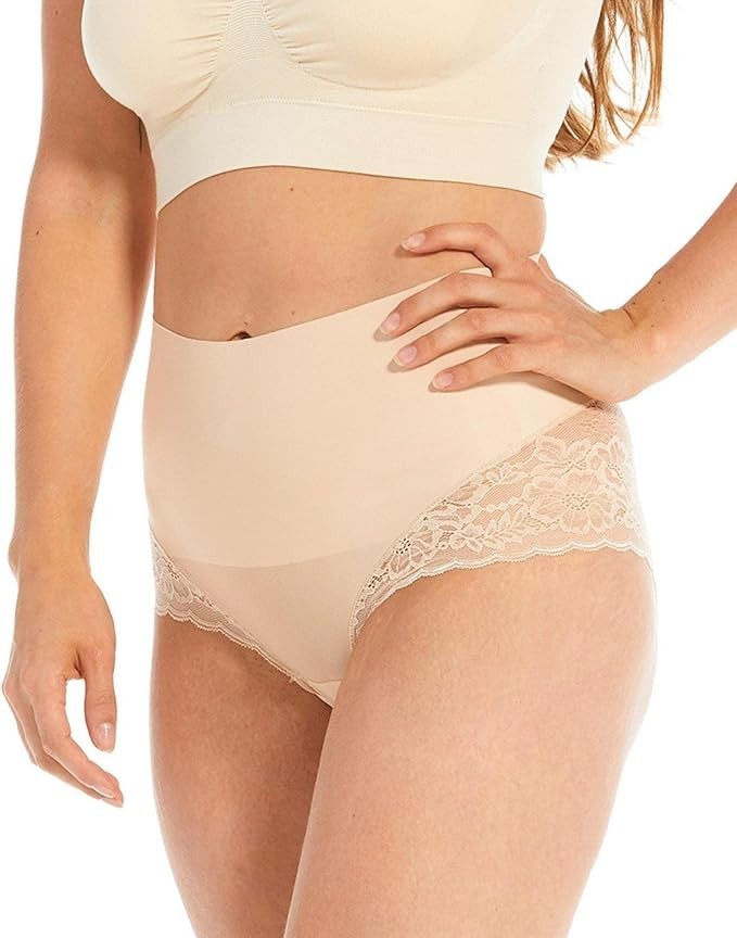 MAGIC Bodyfashion Women’s Tummy Shaper Lace Latte Underwear Size L L72829