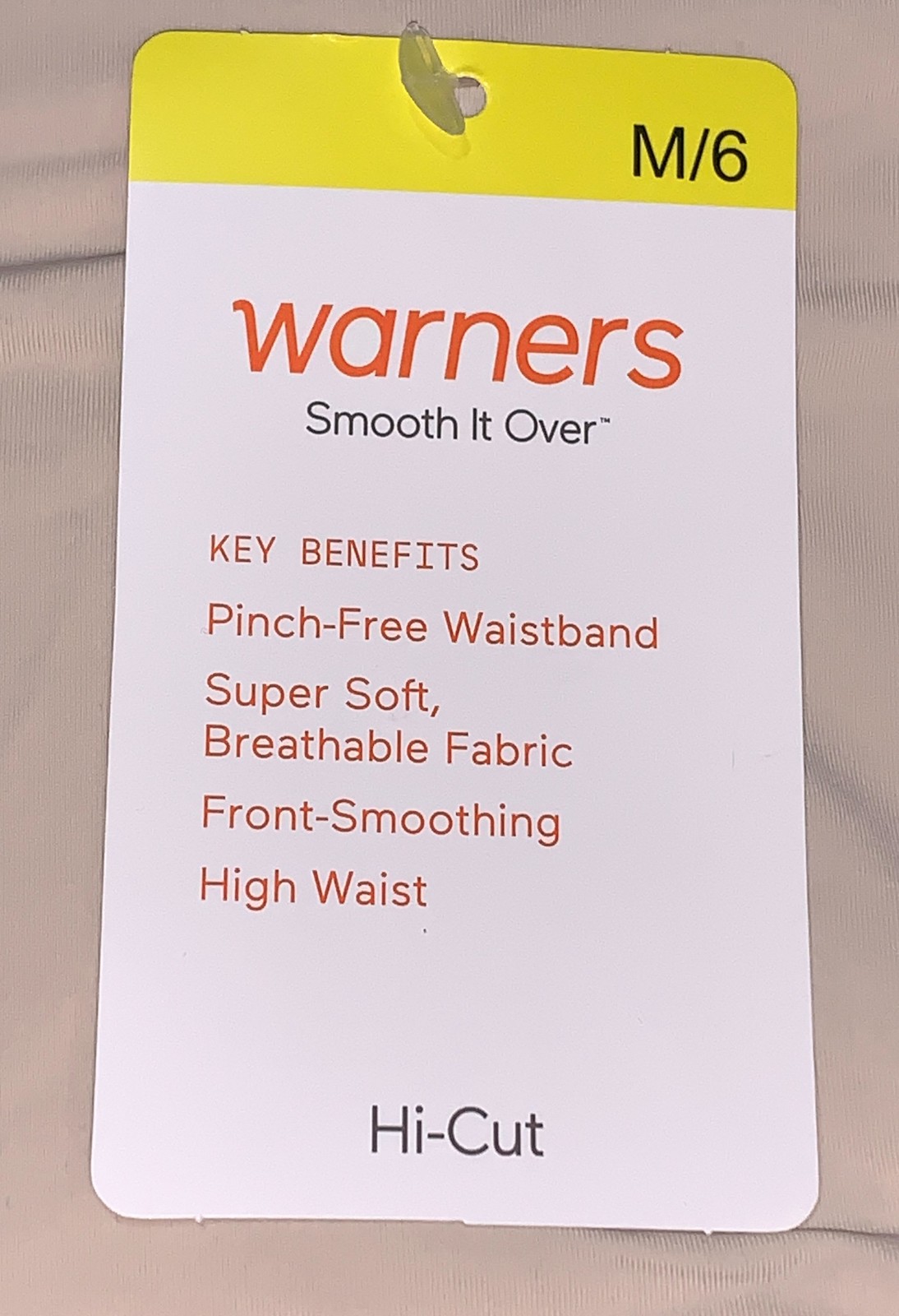 WARNERS Smooth It Over Modern Hi Cut Butterscotch Panty Womens S M 6 XL 8 2XL 9