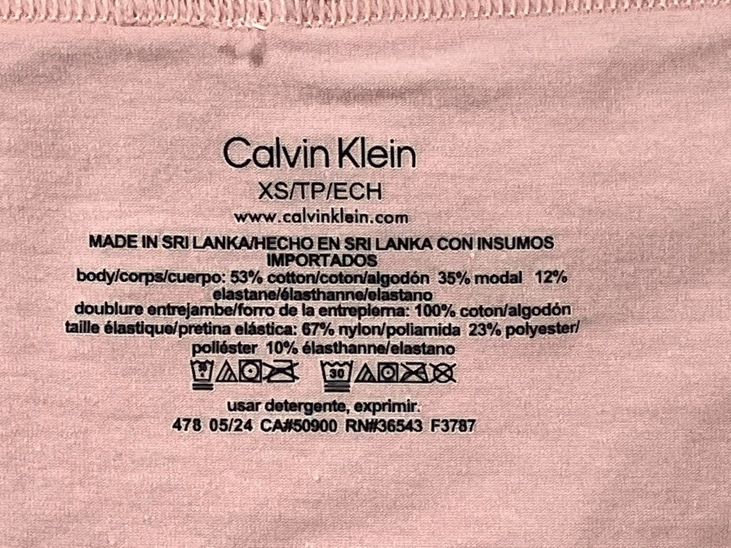 NWOT 1-Pack Calvin Klein Women’s XS Modern Cotton Bikini F3787 Baby Pink $22