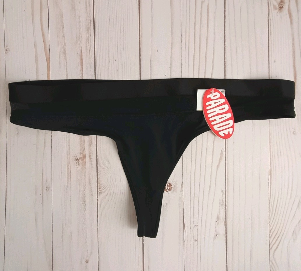 NWT Parade Re:play Black Thong Panty Underwear Sz M – Black Eight-ball