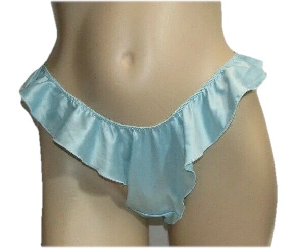 Victoria’s Secret Satin Ruffle Panty French Cut Size Large Green New