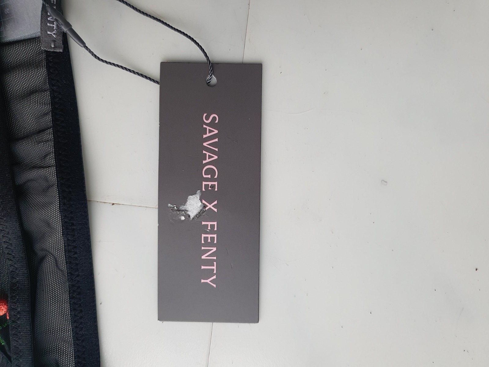 Savage X Fenty Cherry Mesh Thong NWT UK 20 Plus Size Dark Coquette Y2K Aesthetic