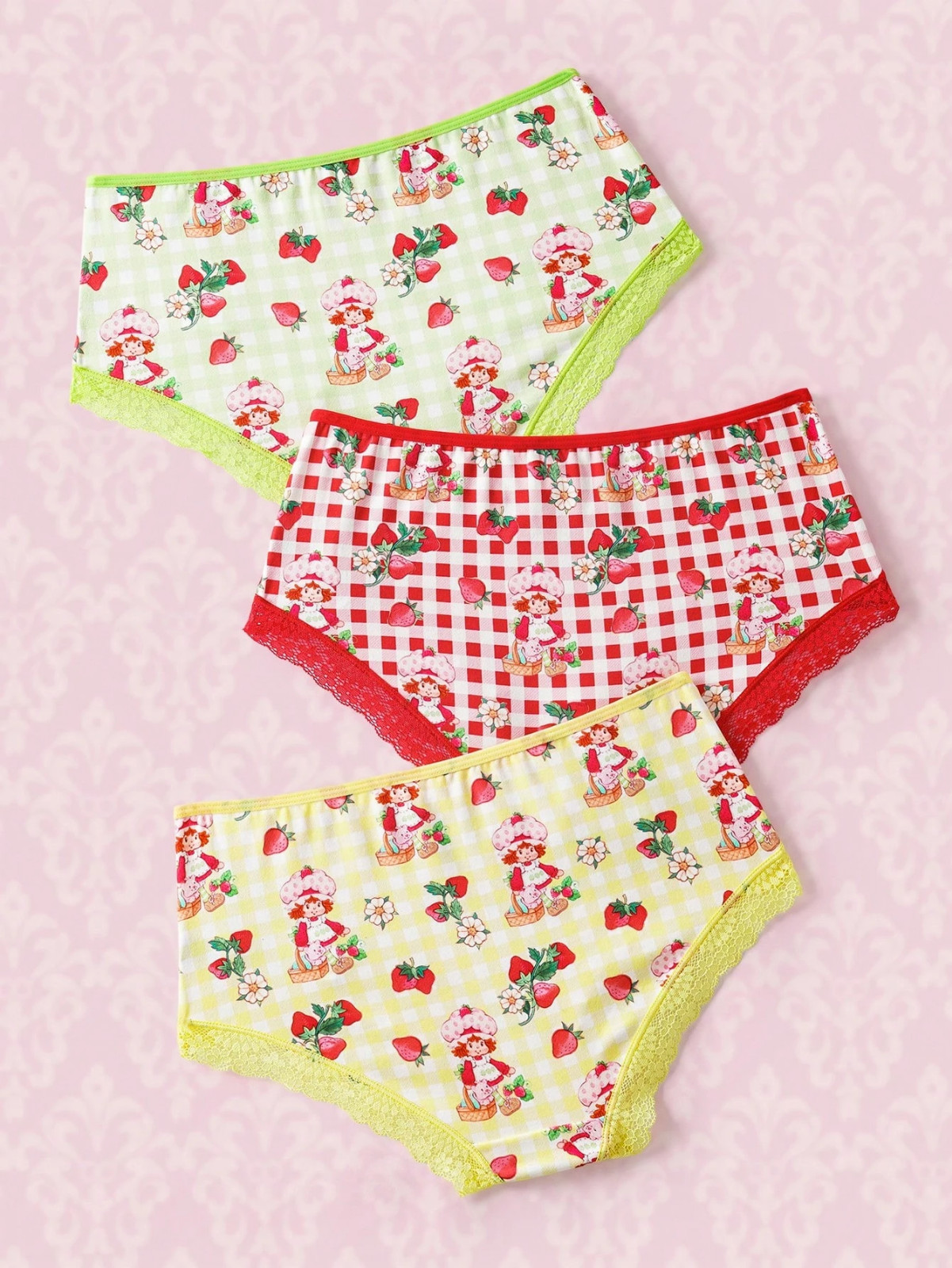 Women’s Strawberry Shortcake Cartoon Cute Licensed Brief Panties – Pack of 3