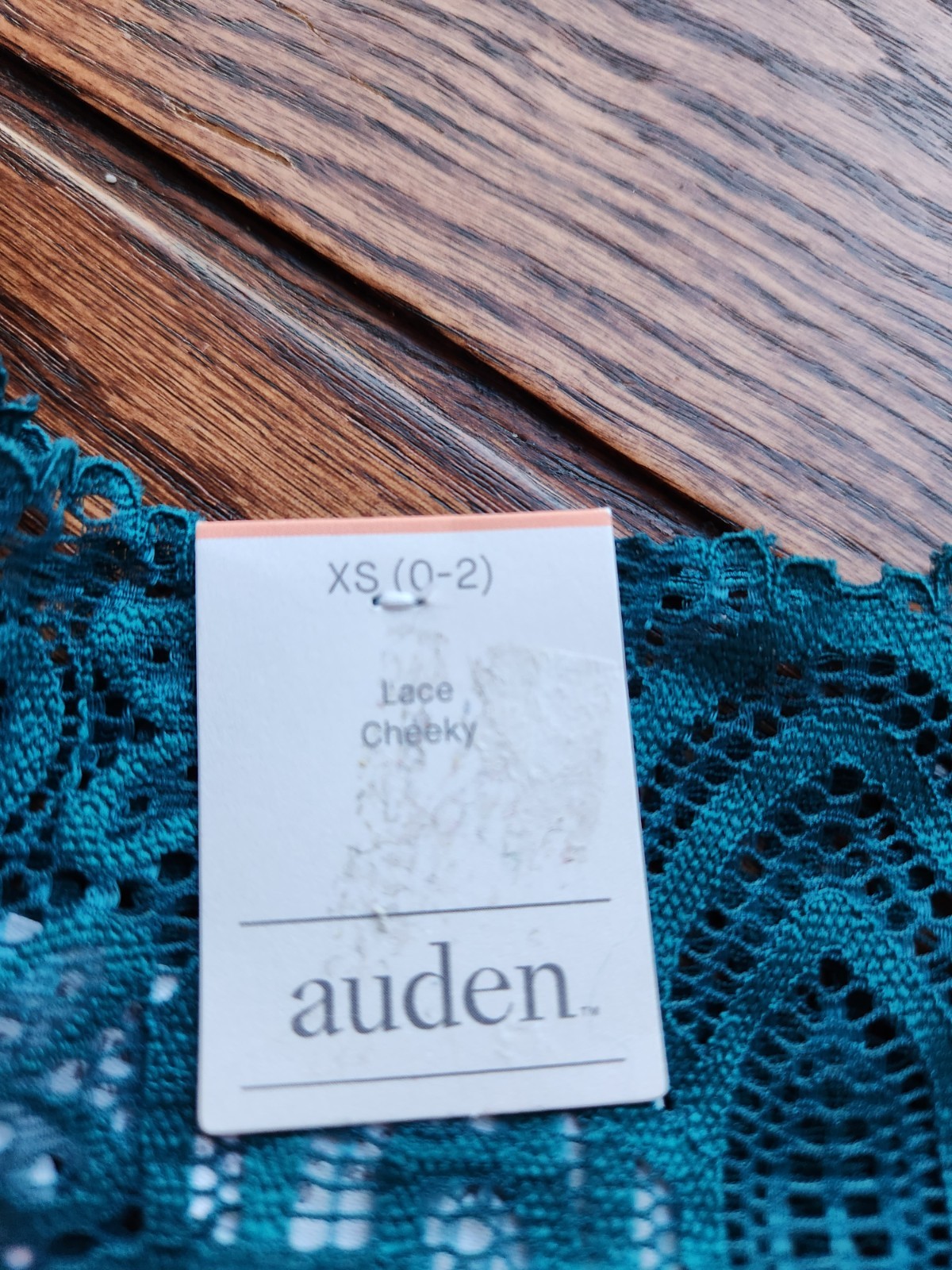 NWT Auden Teal BLUE CROCHET FLORAL LACE PANTIES Size XS 0-2