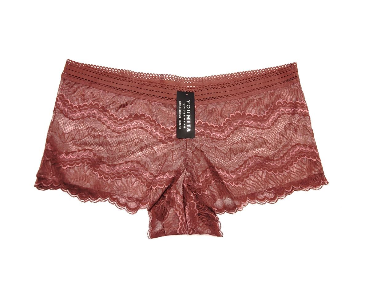 Youmita Lace Mesh Boyshorts Hipster Cheeky Boxers No Show Panties Plus 1X 2X 3X