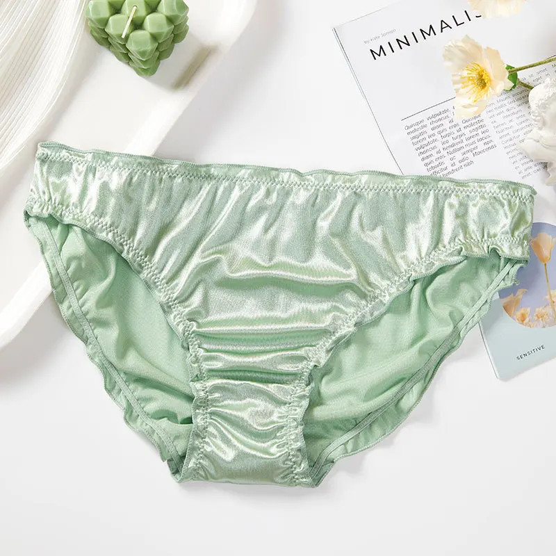 Satin Briefs Women’s Low Rise Seamless Solid Soft Silk Feel Comfortable Wear