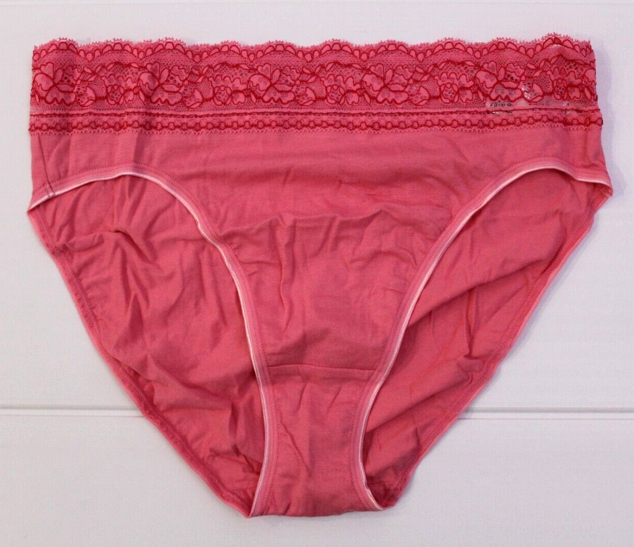 Ex M & S Ladies 5 Pack Cotton Rich Lycra Lace High Legs Briefs Knickers 8 to 20
