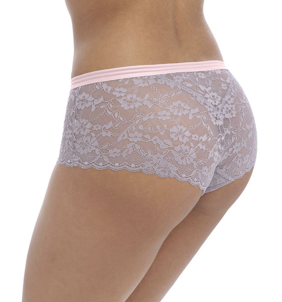 Freya Offbeat Grey Sheer Lace Short Brief Knickers UK S 10