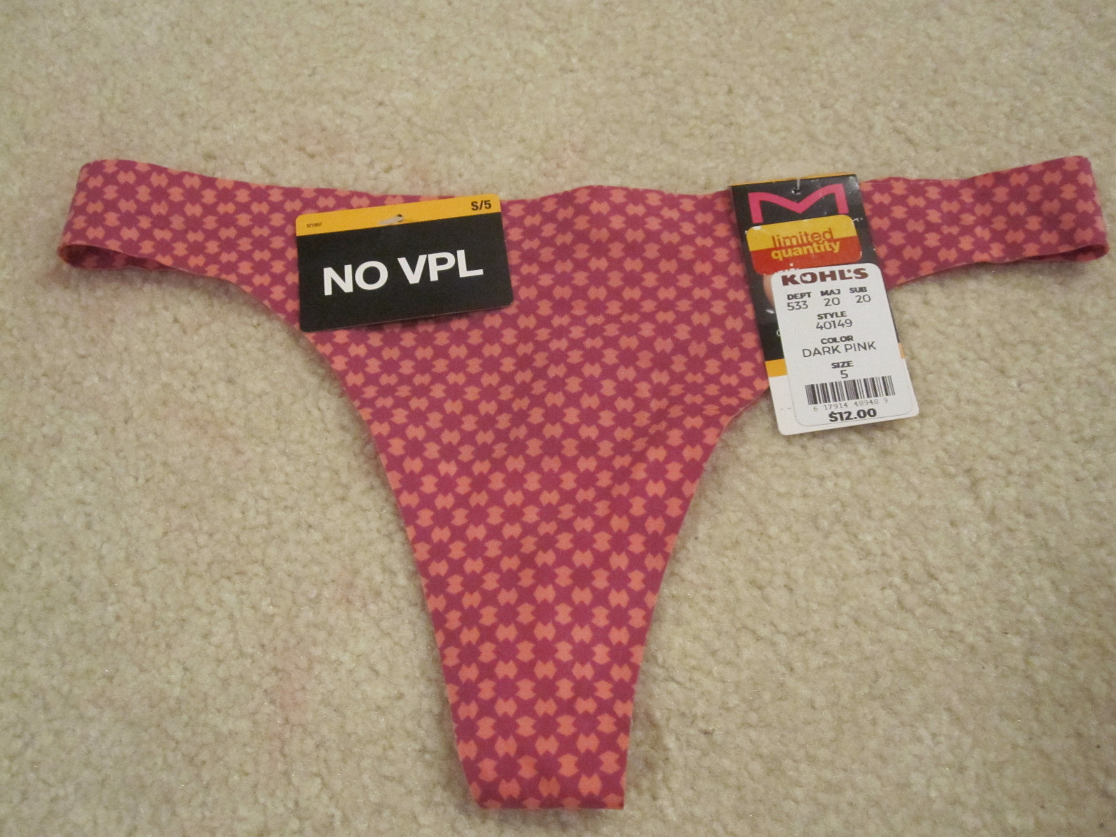 Maidenform ladies panties comfort devotion thong size 5 S new style# 40149