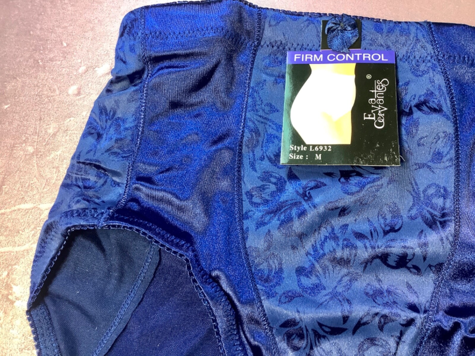 Women Panties,Briefs”Eva Cervantes”Size M. Blue Soft shiny Satin W/decoration