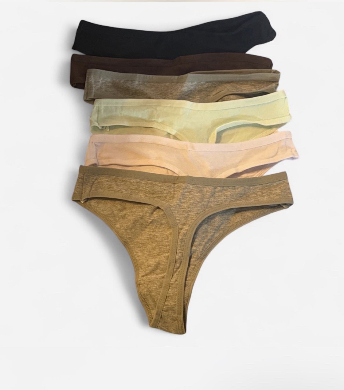 Women’s Thong/String Panties 5-Pack Size XS Multicolor 95% Cotton/5% Elastane