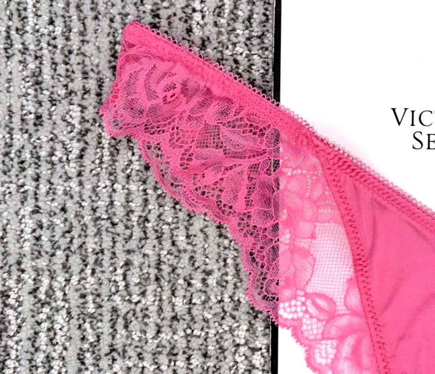 Victoria’s Secret Very Sexy NWT Small Pink Lace Trim High Leg Thong Panty