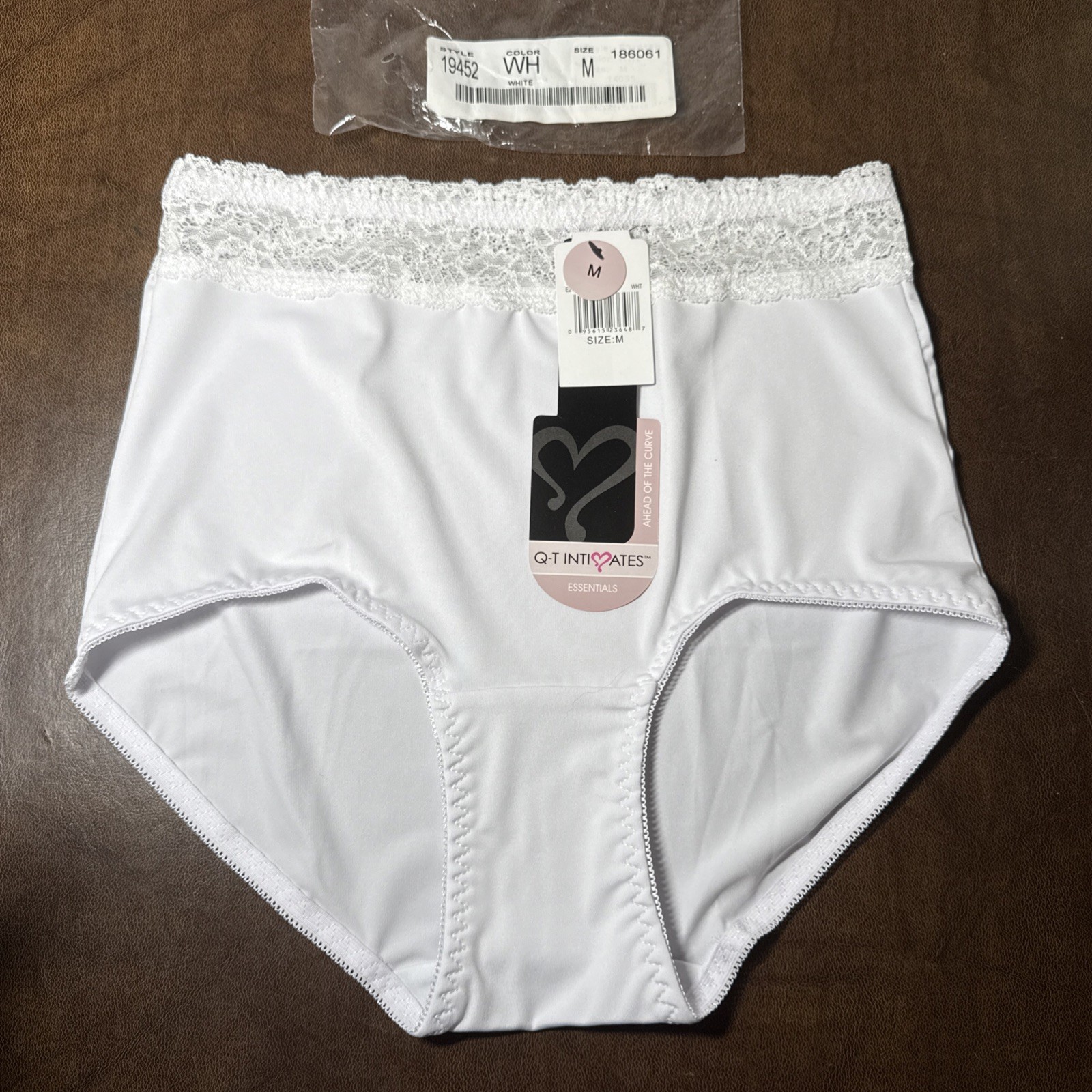 NEW QT Intimates White Lace Waist Light Support Tummy Control Panty Brief Sz M