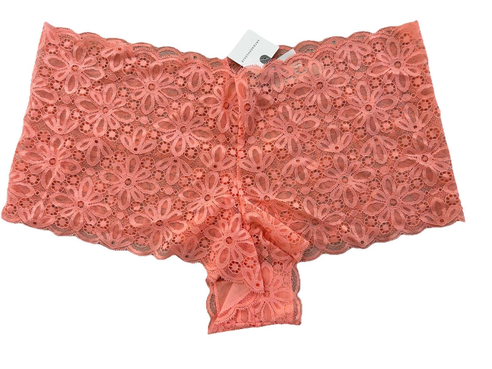 Anthropologie Lace Cheeky Style Briefs Size Large Salmon