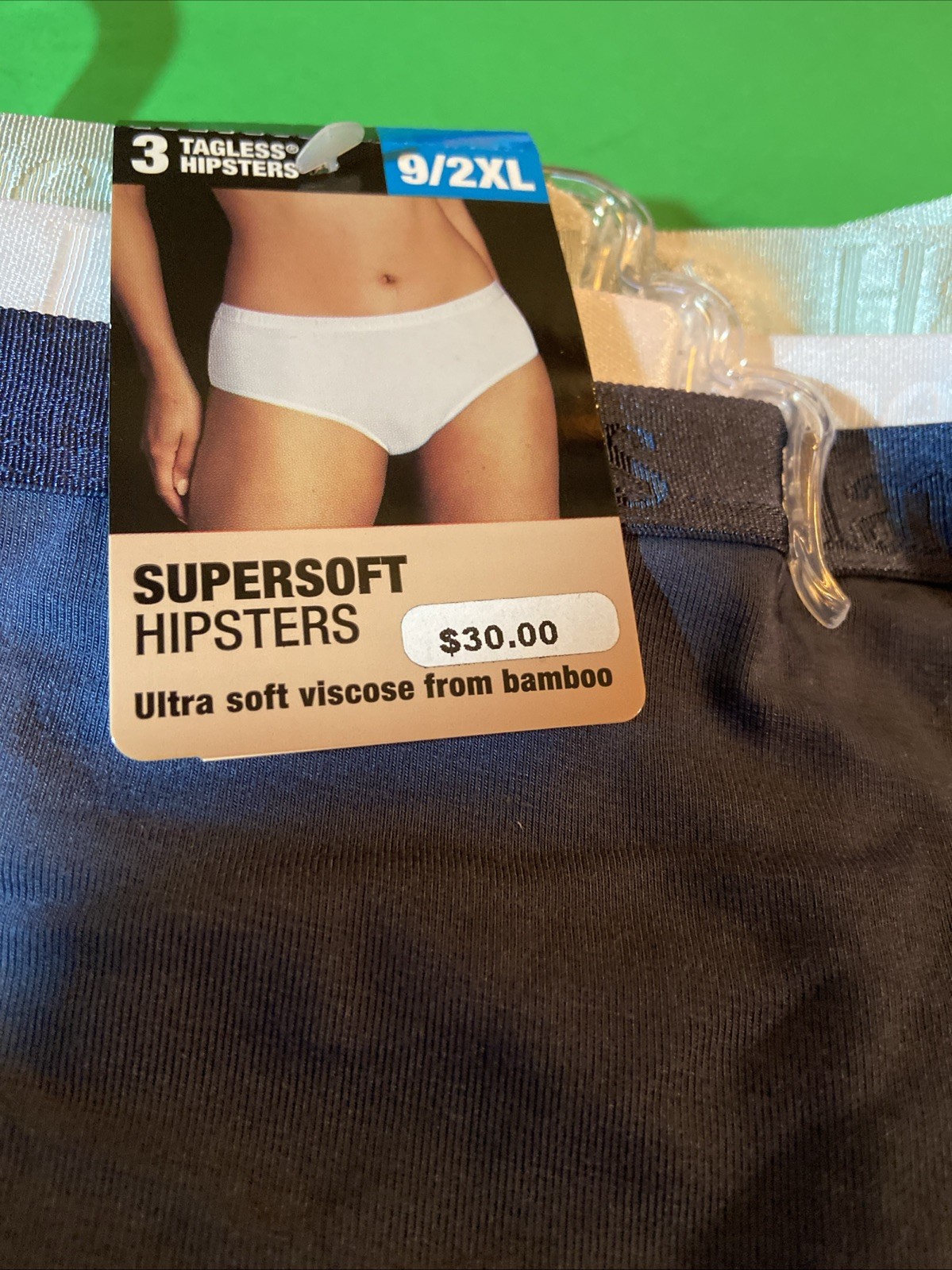 HANES 3 PACK SUPER SOFT ASSORTED COLORS HIPSTER PANTIES / Size 9 /2XL