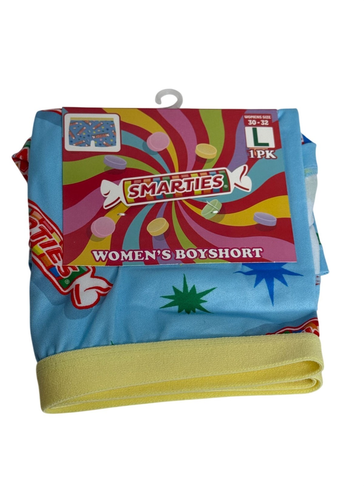 Smarties Women’s Boyshorts Large Candy Print Stretch Lounge Sleep Shorts