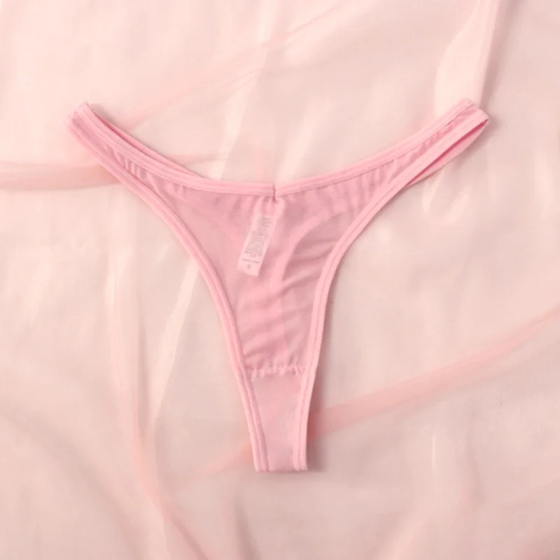 Seamless Thong Panties Mid Rise Women’s Sheer Mesh Soft Breathable Underwear
