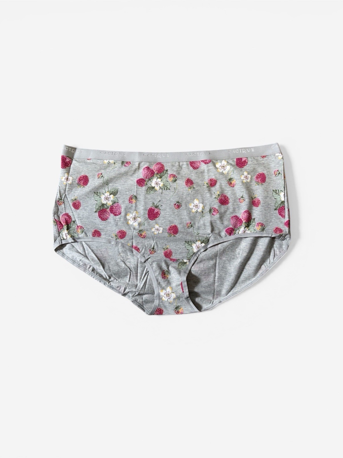 Lane Bryant Cacique Cotton Full Brief Panty Wide Waistband Strawberries 22/24