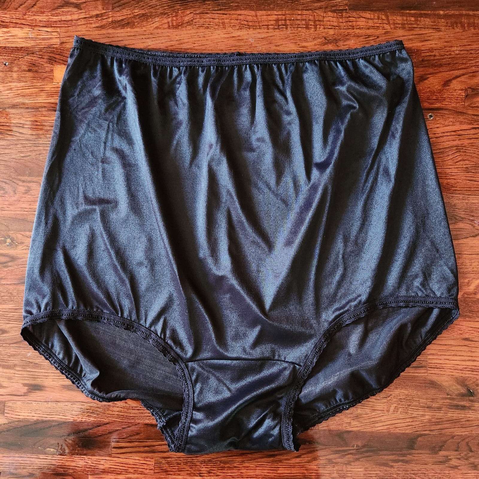 Bali Black Skimp Skamp Panties 3XL/10 Women’s Brief Nylon Spandex Underwear