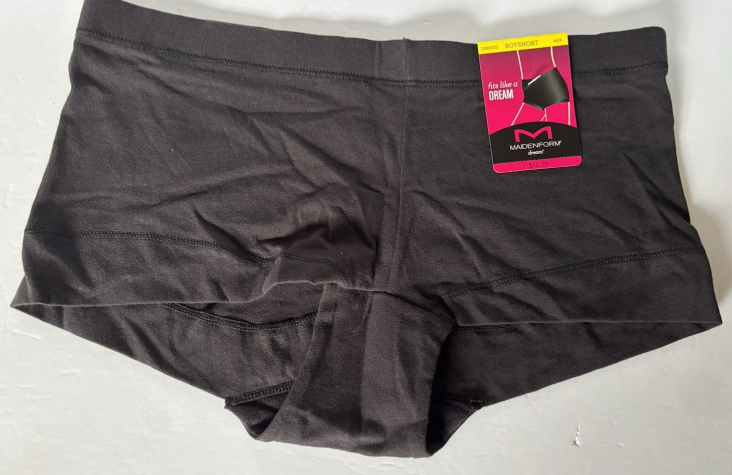 MAIDENFORM DREAM BOYSHORT PANTIES DM0002 BLACK WOMEN M/6 **NEW**
