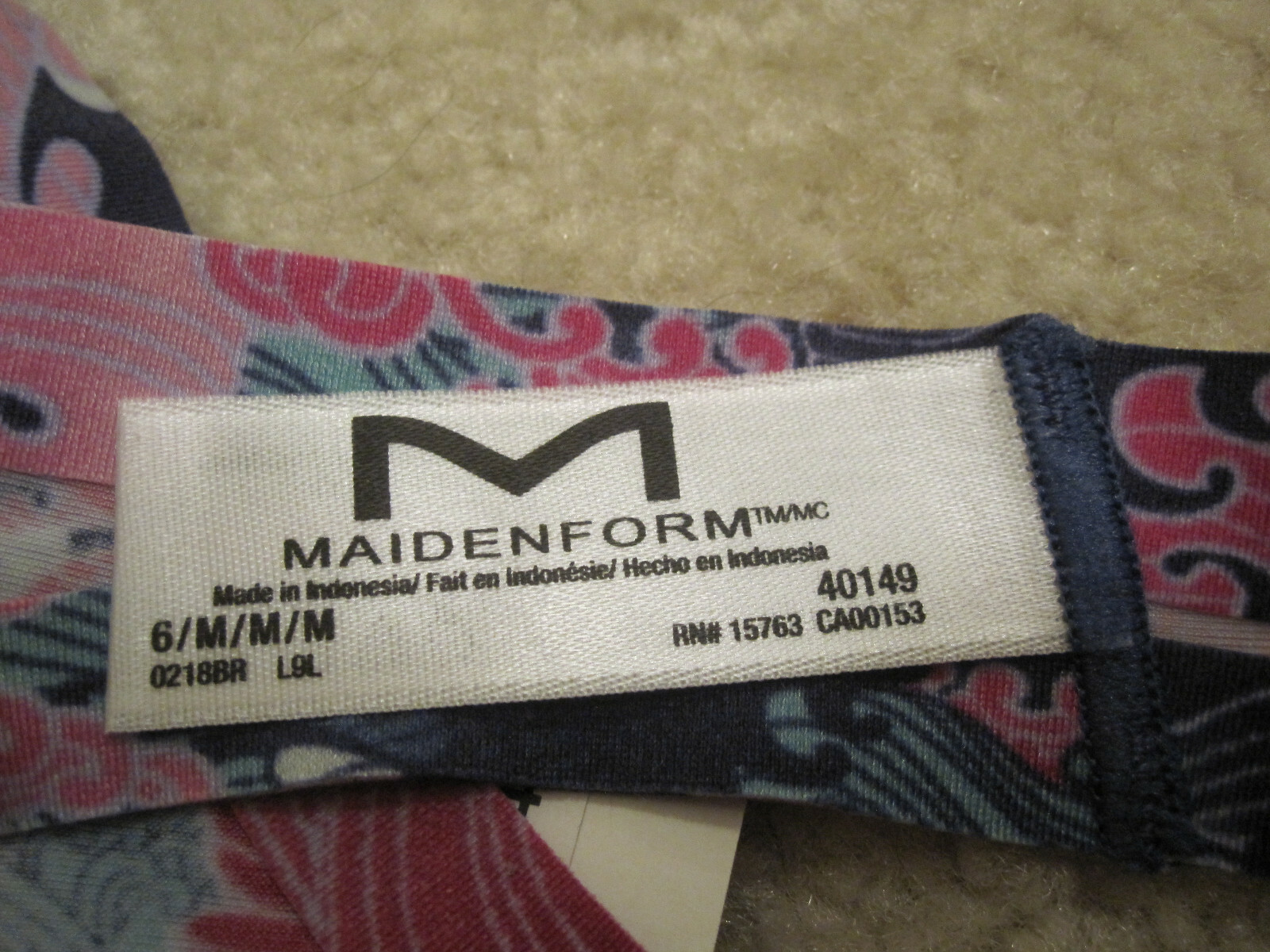 Maidenform ladies panties comfort devotion thong size 6 M style#40149