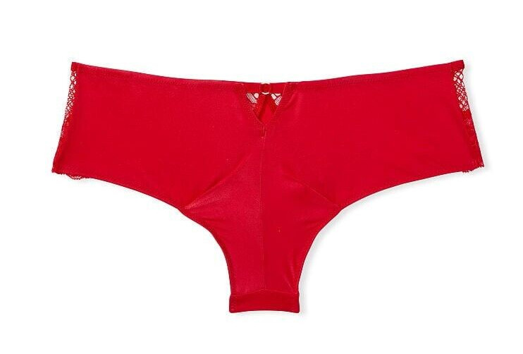 Victoria’s Secret Sexy Red Fishnet Floral Lace Cheeky Panty Size S Solid Color