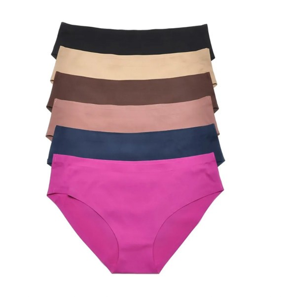 Women’s Stretch Solid Brief Laser Cut Smooth Microfiber Bikini Panties 12 Pack
