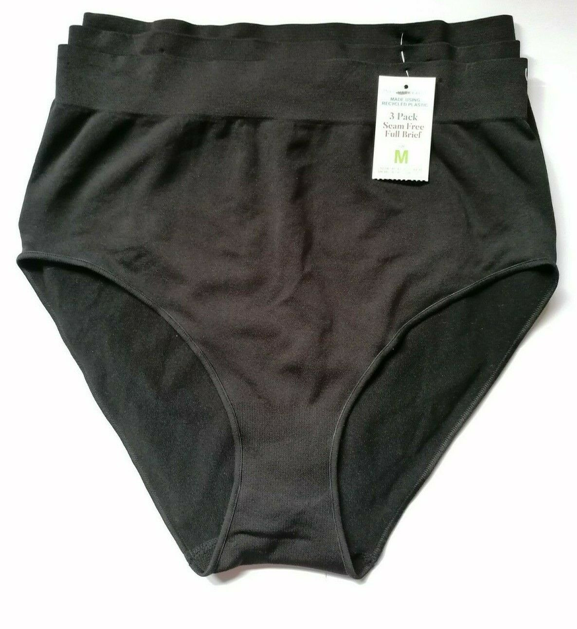 Primark Seam Free Full Briefs Knickers Ladies Women Underwear Black Nude 3 Pack
