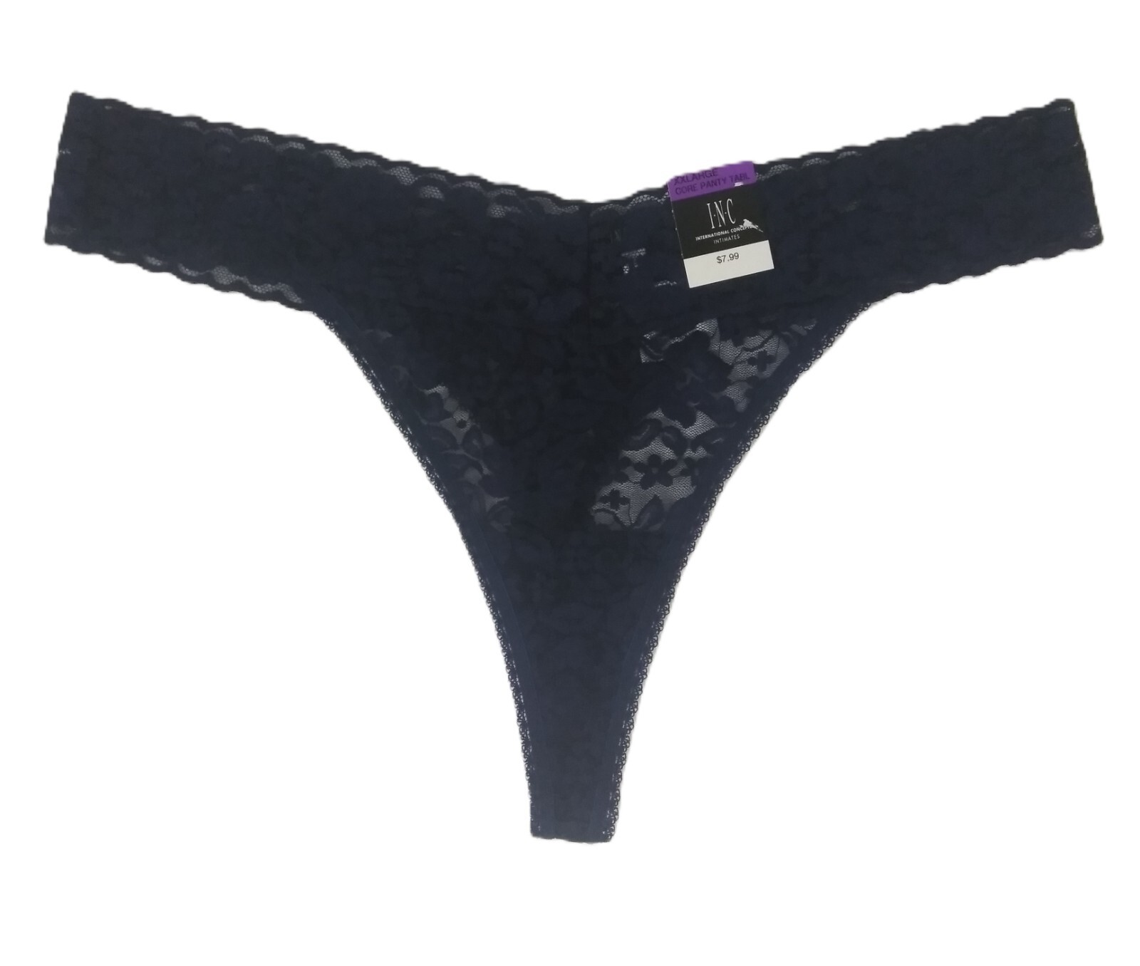 INC International Concepts Womens Lace Thong 2XL 4 Pairs Blue Black Gray Brown
