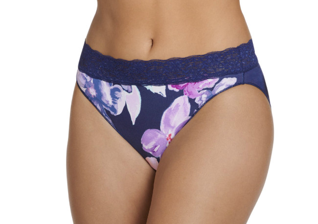 JOCKEY No Panty Line Promise First Bloom Lace Waist Bikini Panty Womens Sz 9 2XL