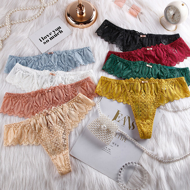 4 Packs Lot Sexy Womens Lace Panties Thongs G string French Underwear Lingeries