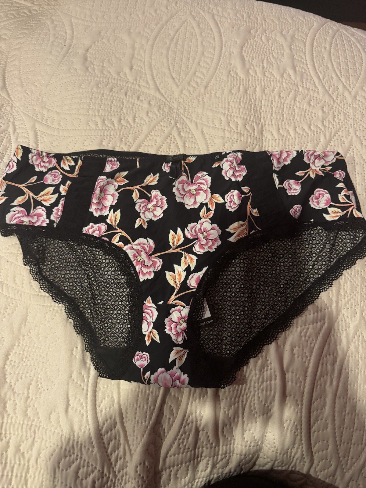 NWT City Chic Ladies Panties Size 20 Black Floral Willowy & Coral Melanie Short