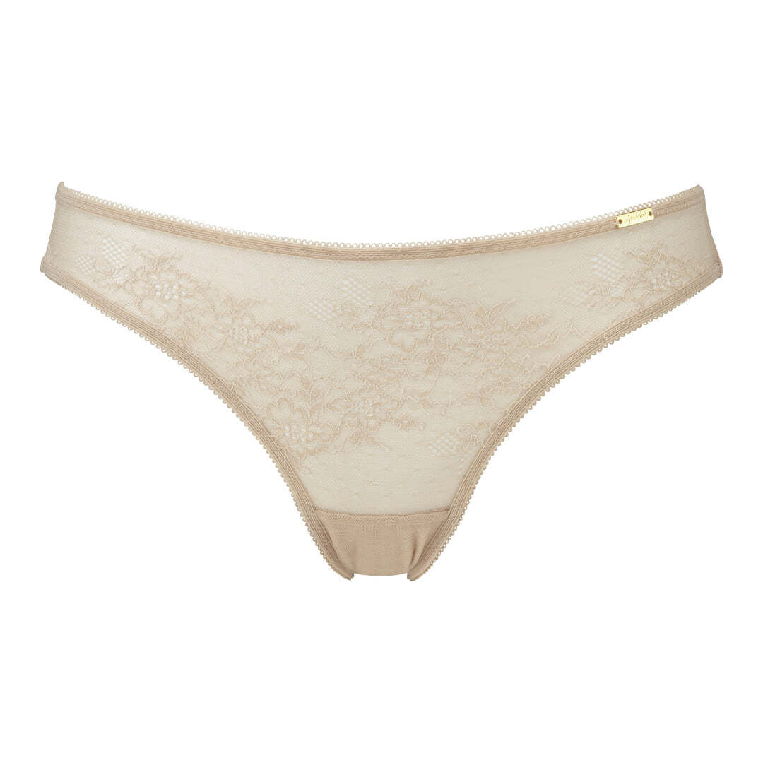 Gossard Glossies Lace Sheer Mesh Bikini Panty New Womens Underwear Nude 13003