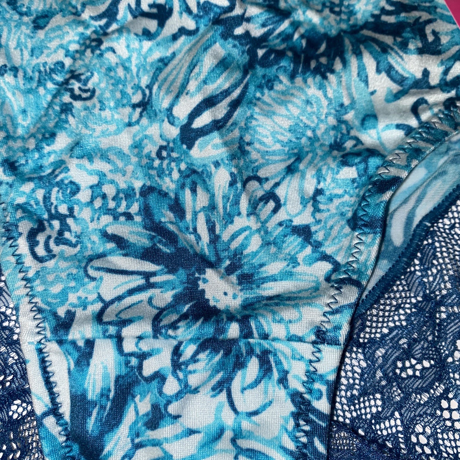 MAIDENFORM Comfort Devotion Blue Floral Tanga Panty Womens Sz Small 5 40159 NEW