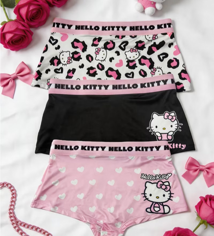 Sanrioom & Hello Kitty Women’s Collaboration Cartoon Print Brief Panty 3pack M